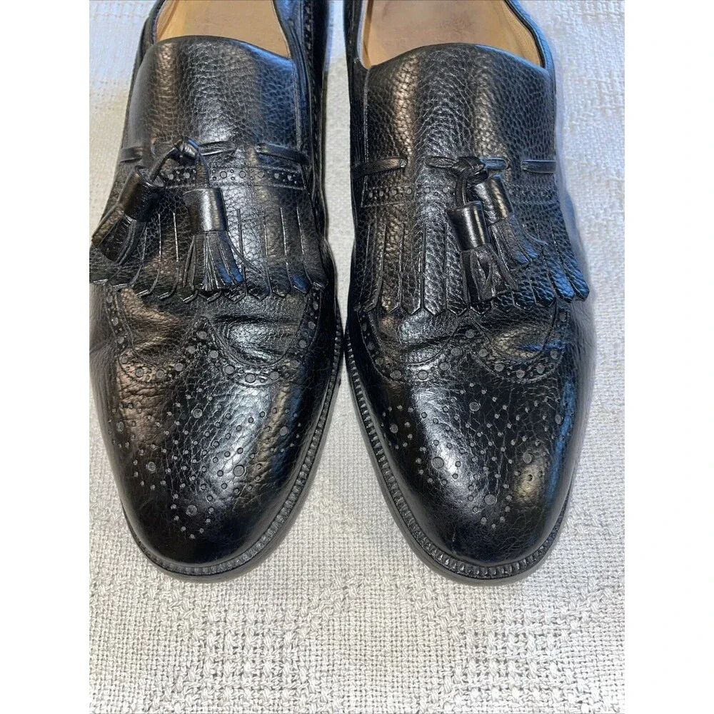 Grenson Men’s Brogue Loafers Size 11.5 D Black Leather Business Formal Regal